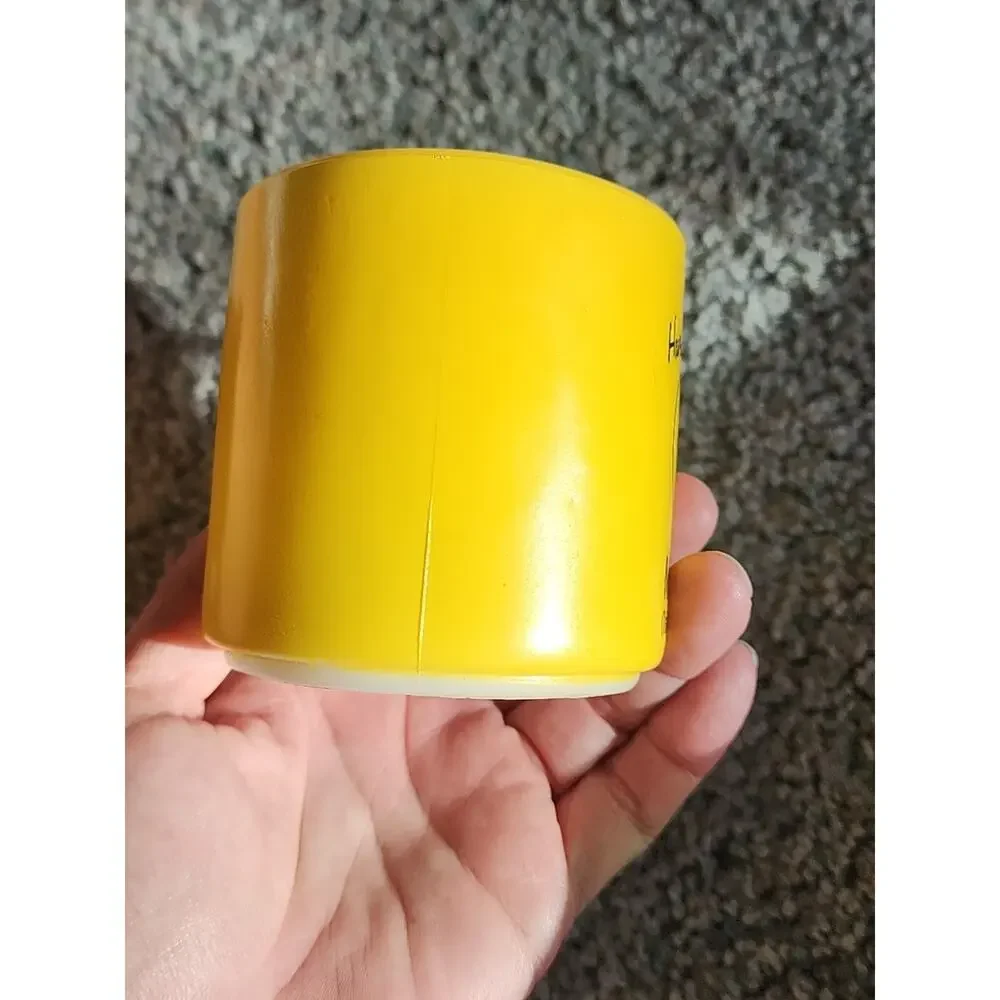 Mellaril Pharmaceutical Advertising Mug yellow milk glass federal Glass‎ VTG